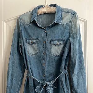 Blue Jean dress with tie belt